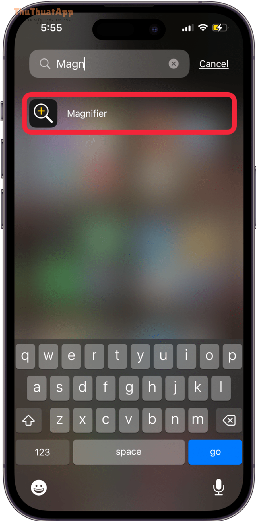 tap ipad or iphone magnifier app to open