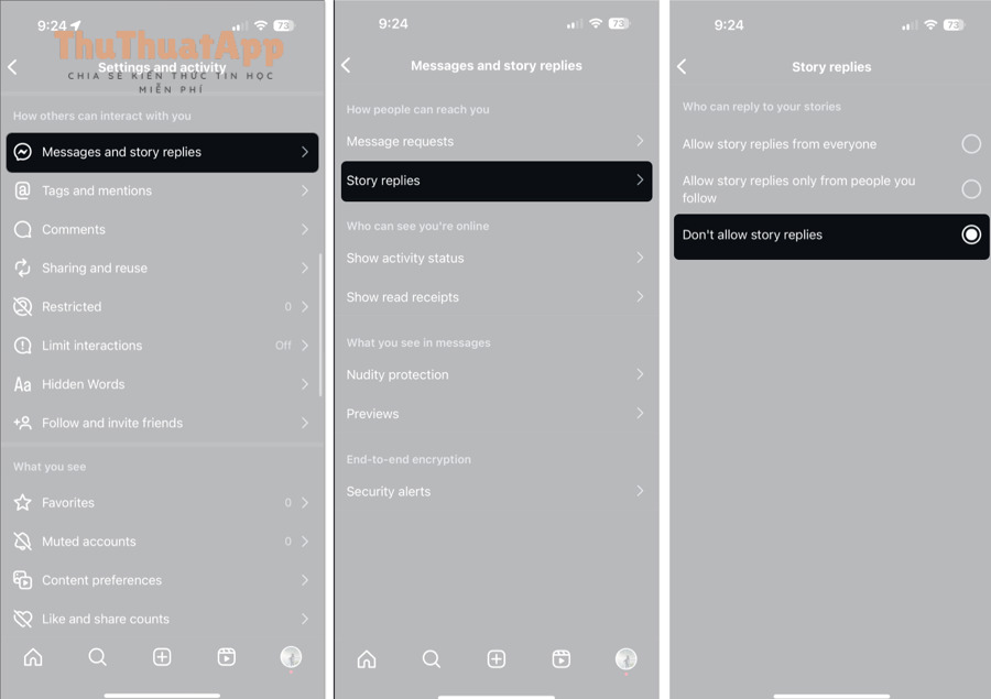 turn off story replies on instagram