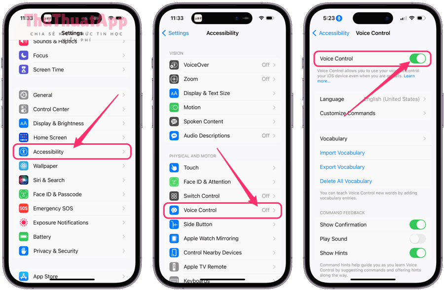 turn off voice control in settings